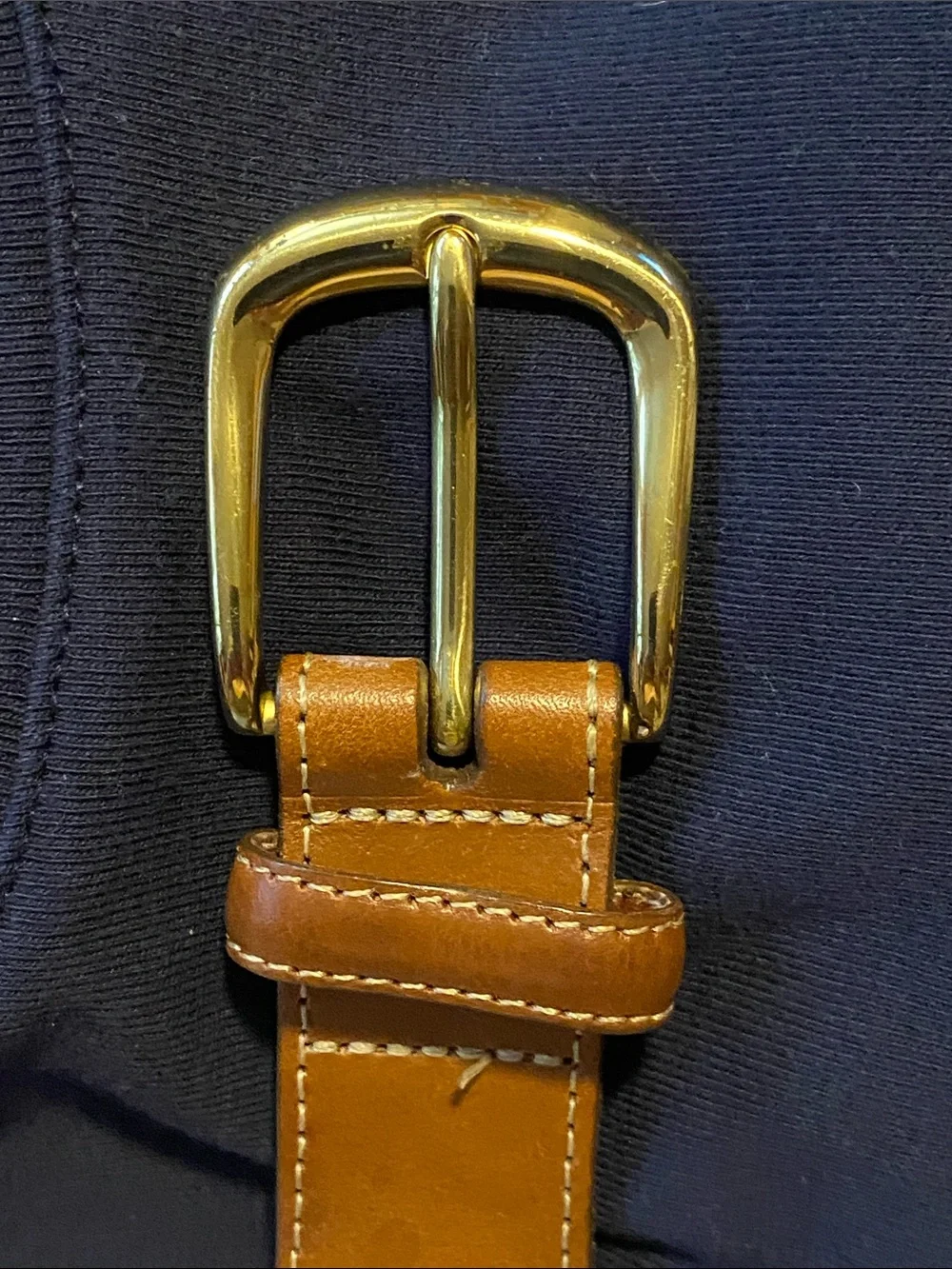 45” Beige Canvas Belt with Brown Leather Trim